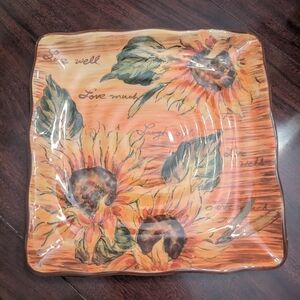 MAXCERA CORP SUNFLOWER WITH WRITING DINNER PLATE 11 1/4"